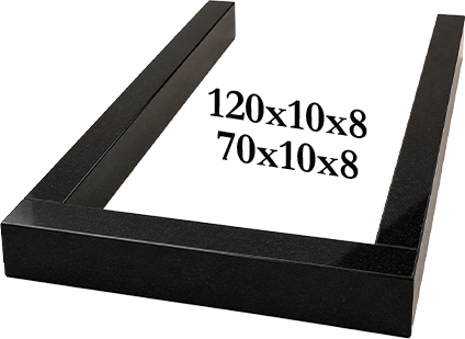 Прямокутний вертикальний пам'ятник 120×60×8 (одинарний) V120 — Квітник